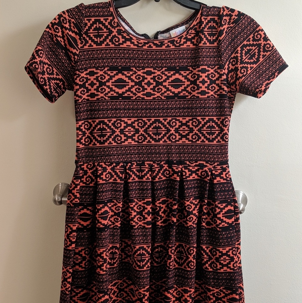LLR LuLaRoe Aztec Pink & Black Amelia w/ pockets